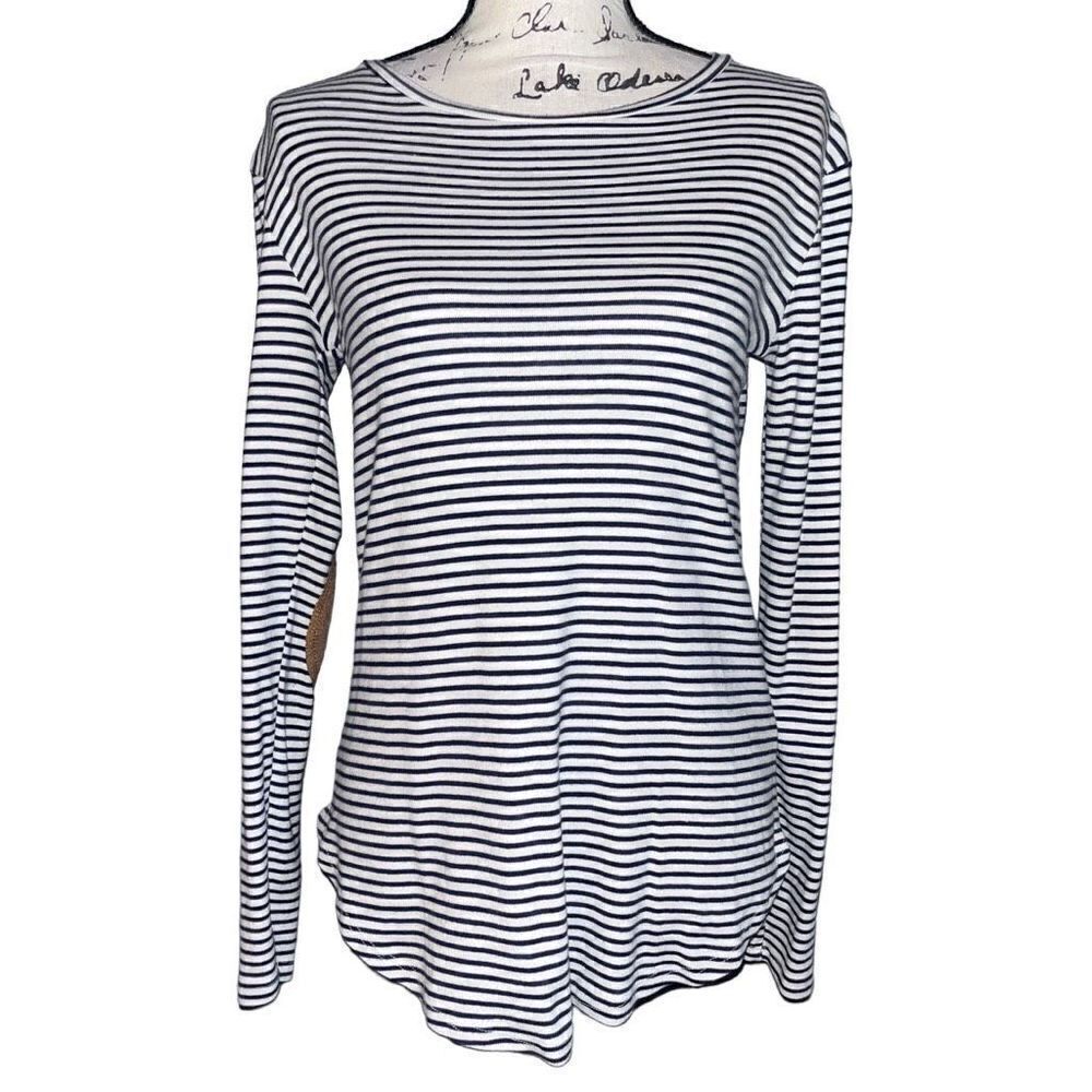 Cherish striped patch long sleeve top small‎